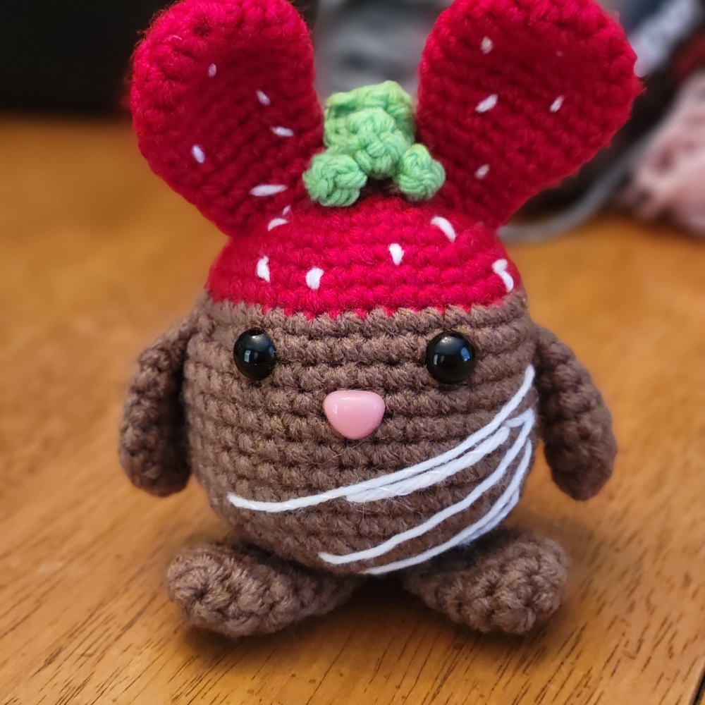 Handmade chocolate covered strawberry bunny